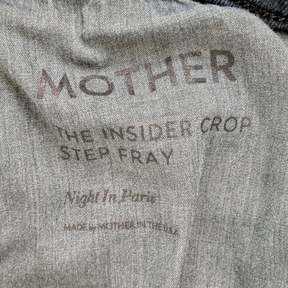 Mother Jeans Insider Crop Step Fray Women's 34 Black Night in Paris Wash Stretch - Picture 3 of 13